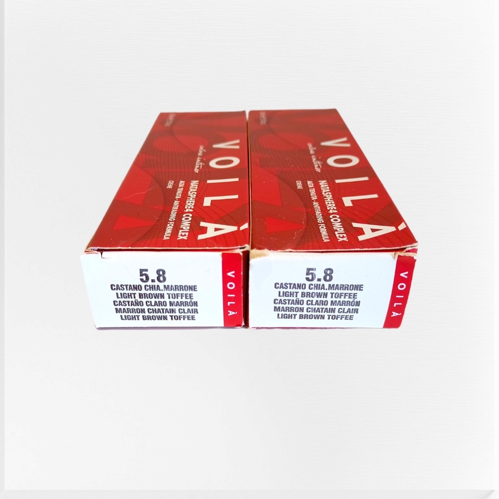 Intercosmo Voilà Professional 2 Tubes of Permanent Hair Color Light Brown Toffee